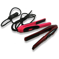 Simply Glam 12V Travel Hair Straightener - Red 