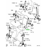 GENUINE MITSUBISHI SEAT BELT,2ND SEAT,OTR LH MPN # 7000B690