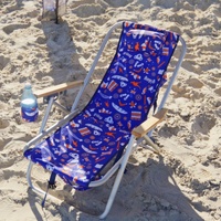 Our Time Reclining Beach Chair with Storage Pocket - Australian Blue