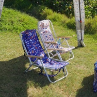 Our Time Reclining Beach Chair with Storage Pocket - Summer Sands