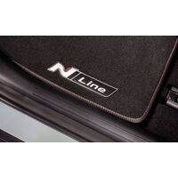 Hyundai Kona SX2 Tailored Carpet Floor Mats (set of 4) - Double Contrast Stitch with N Line logo