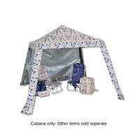 Our Time Ultra Compact 50+UPF Beach Cabana with Shade Wall - Summer Sands